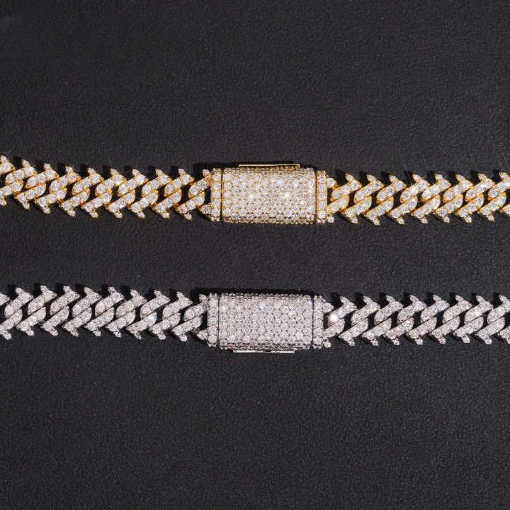 Spike VVS Zirconia Brass Chain