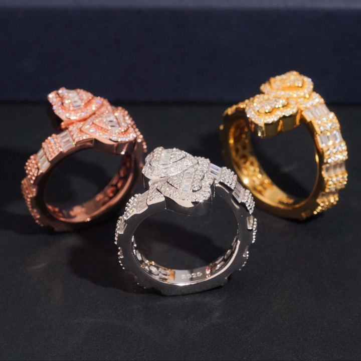 Heart Bangle Baguette Diamond Engagement Ring