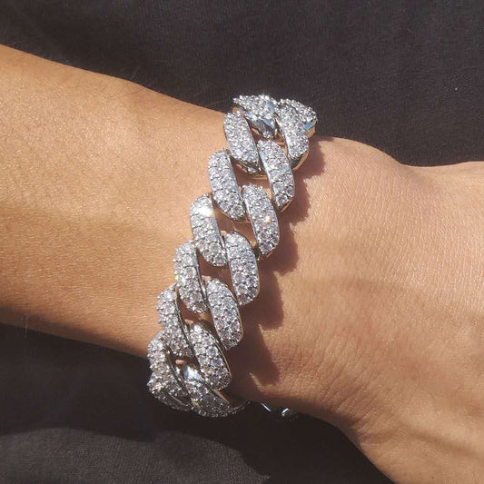 12MM Moissanite Cuban Bracelet