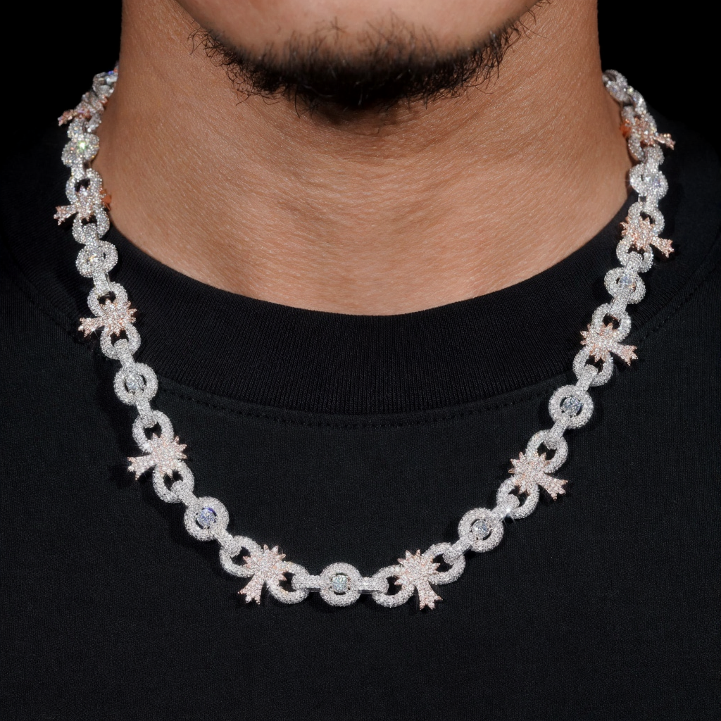 Cross Infinity Moissanite Cuban Chain