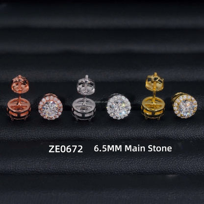 GRA Certificate Iced Out Diamond Earrings