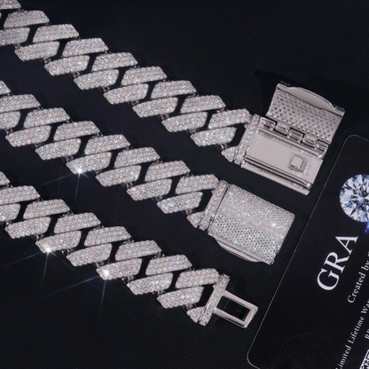 18MM Iced Out Moissanite Cuban Link Chain