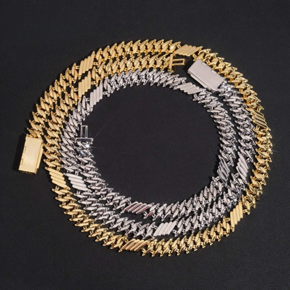 Spike VVS Zirconia Brass Chain