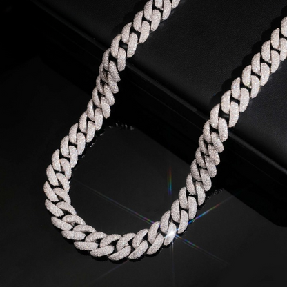 14mm Mosaic Setting Cuban Link Moissanite