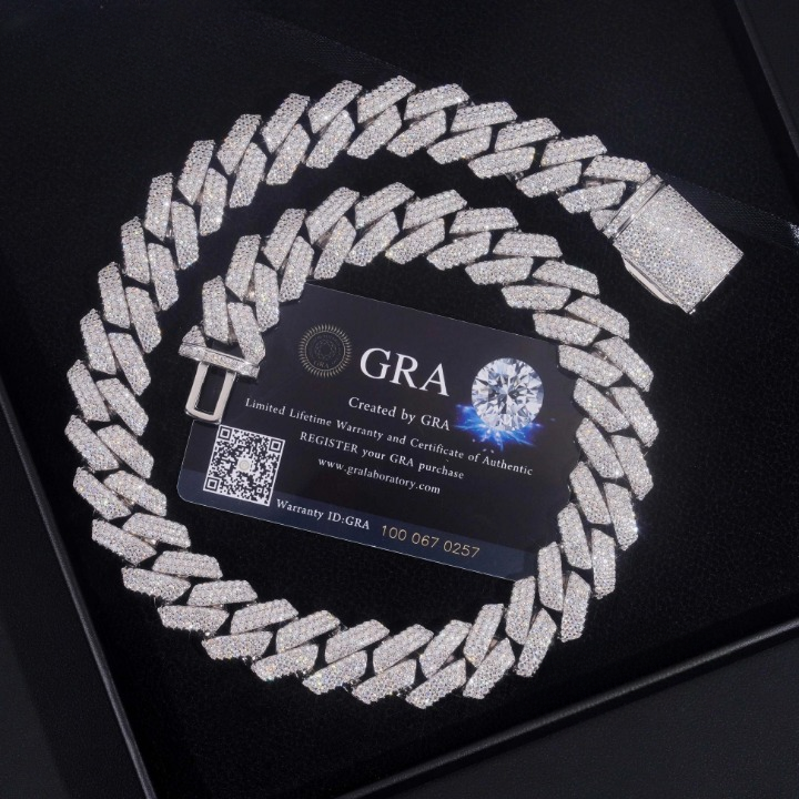 18MM Iced Out Moissanite Cuban Link Chain
