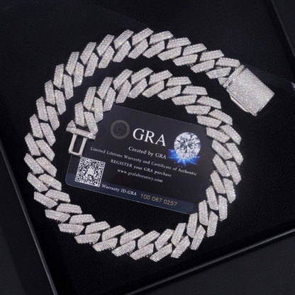 18MM Iced Out Moissanite Cuban Link Chain