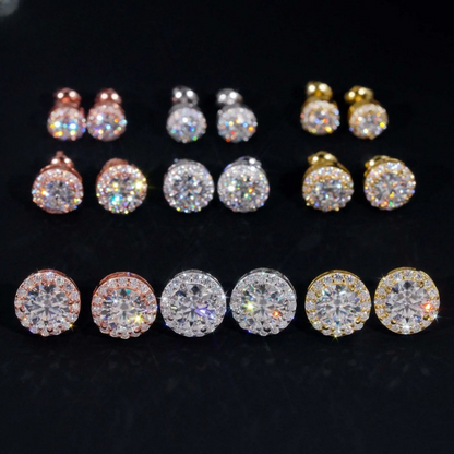 GRA Certificate Iced Out Diamond Earrings