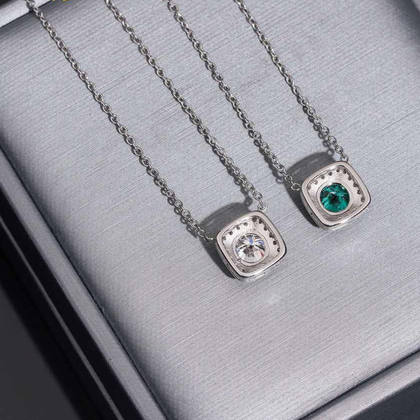 Silver Gold Plated Round Cluster Necklace