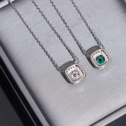 Silver Gold Plated Round Cluster Necklace