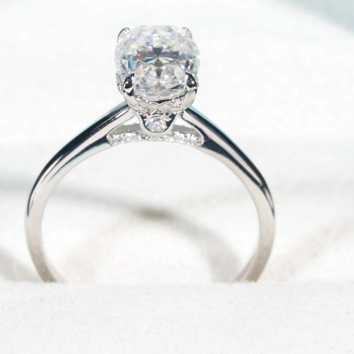 Bridal Oval Moissanite Ring
