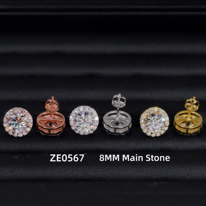 GRA Certificate Iced Out Diamond Earrings