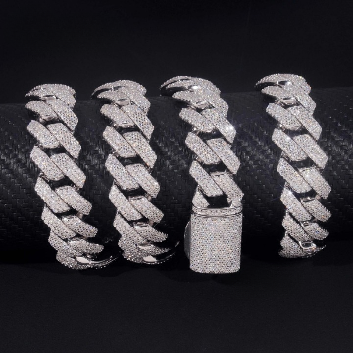 18MM Iced Out Moissanite Cuban Link Chain