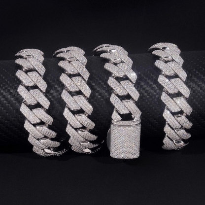 18MM Iced Out Moissanite Cuban Link Chain