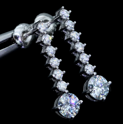 Seven Stones Screw Back Earrings