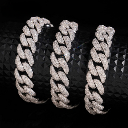 14mm Mosaic Setting Cuban Link Moissanite