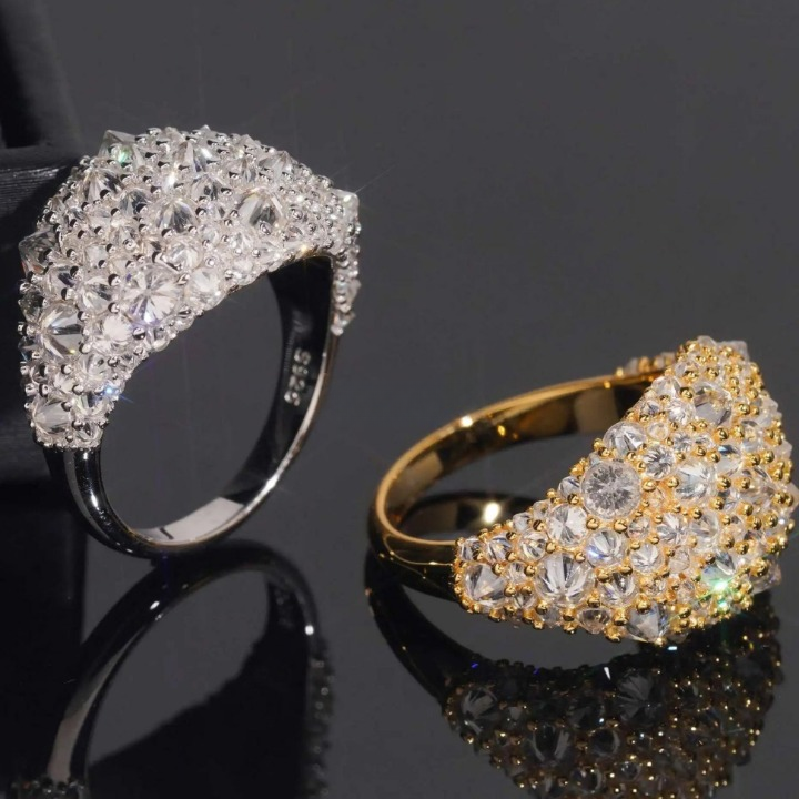 Solid Silver Iced Ring