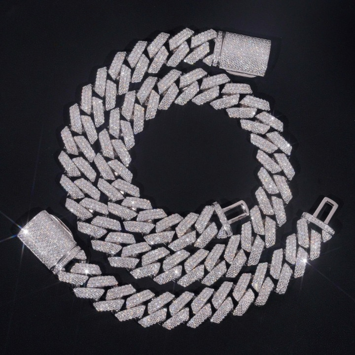 18MM Iced Out Moissanite Cuban Link Chain