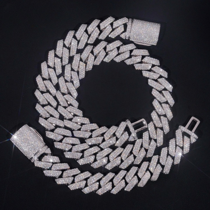 18MM Iced Out Moissanite Cuban Link Chain
