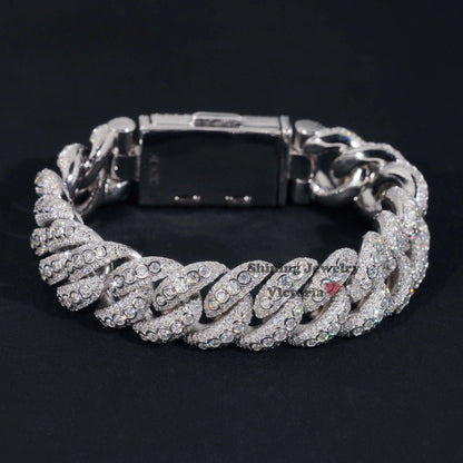 12MM Moissanite Cuban Bracelet