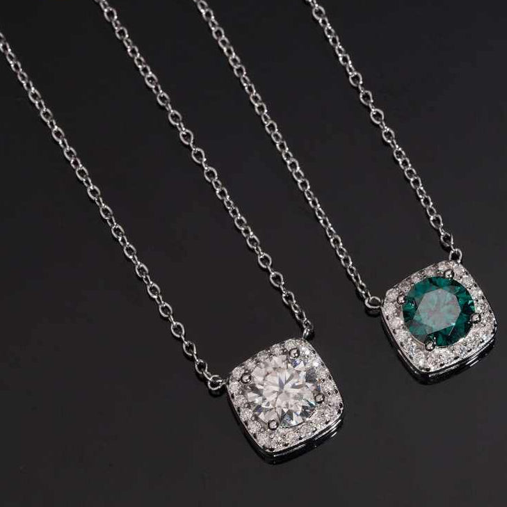 Silver Gold Plated Round Cluster Necklace