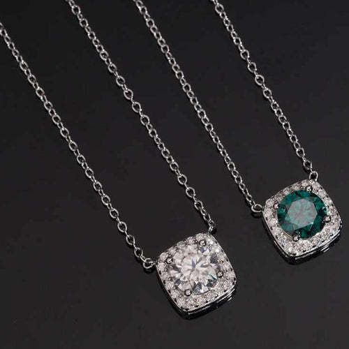 Silver Gold Plated Round Cluster Necklace