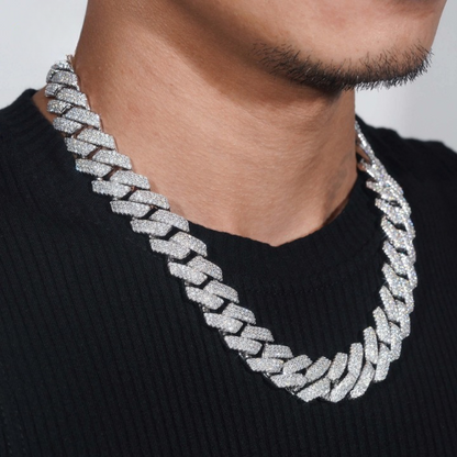 18MM Iced Out Moissanite Cuban Link Chain