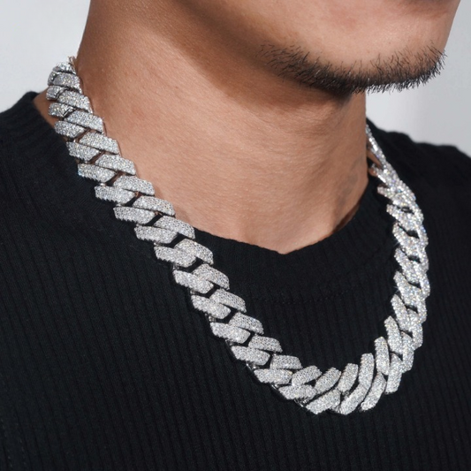 18MM Iced Out Moissanite Cuban Link Chain