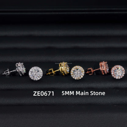 GRA Certificate Iced Out Diamond Earrings