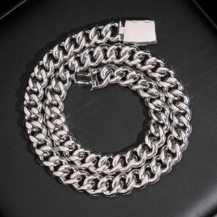 14mm Mosaic Setting Cuban Link Moissanite