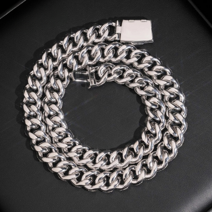 14mm Mosaic Setting Cuban Link Moissanite