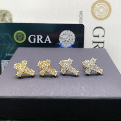 Vvs Moissanite Cross Stud Earrings