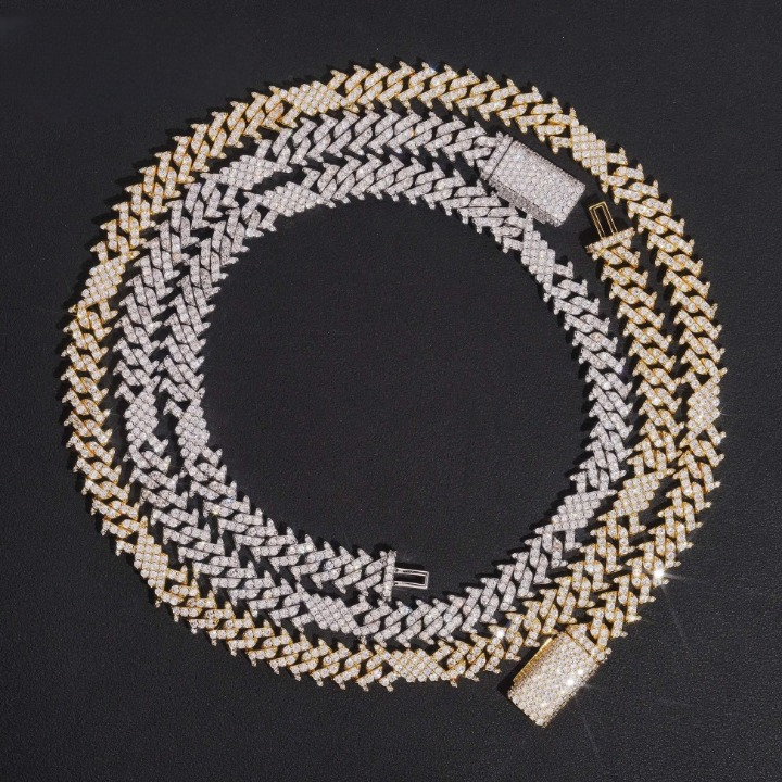 Spike VVS Zirconia Brass Chain