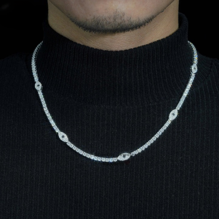 Iced Out Evil Eyes Charm Necklace