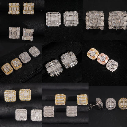 Baguette VVS Moissanite Stud Earrings