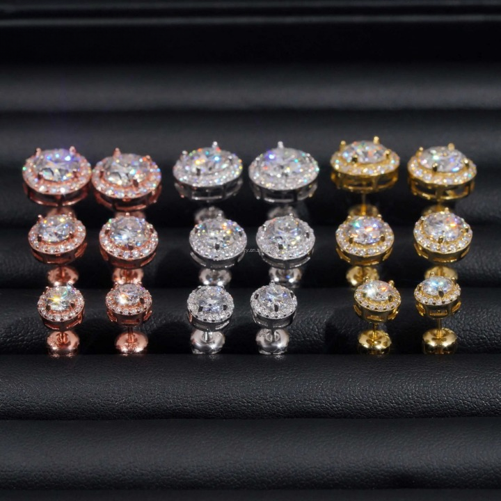 GRA Certificate Iced Out Diamond Earrings