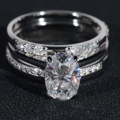 Bridal Oval Moissanite Ring
