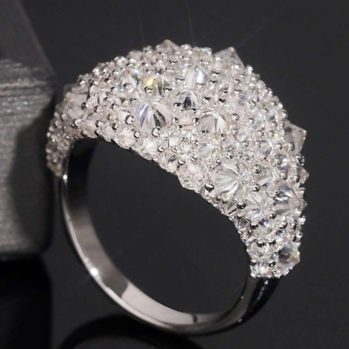 Solid Silver Iced Ring