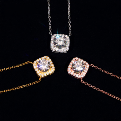 Round Shape Moissanite Pendant Necklaces