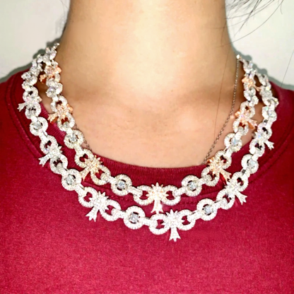 Cross Infinity Moissanite Cuban Chain