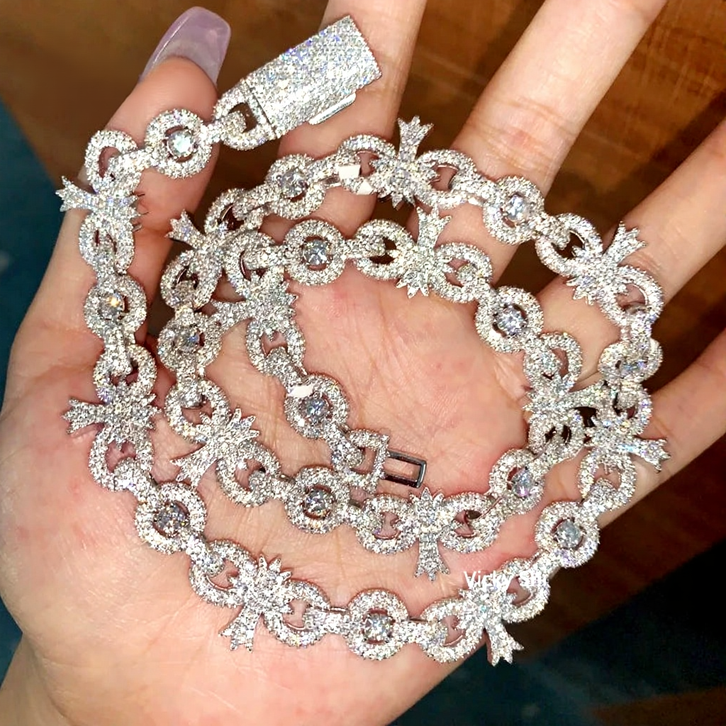 Cross Infinity Moissanite Cuban Chain