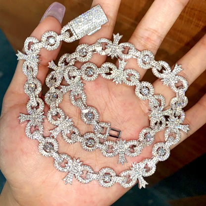 Cross Infinity Moissanite Cuban Chain