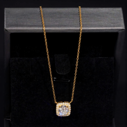 Round Shape Moissanite Pendant Necklaces