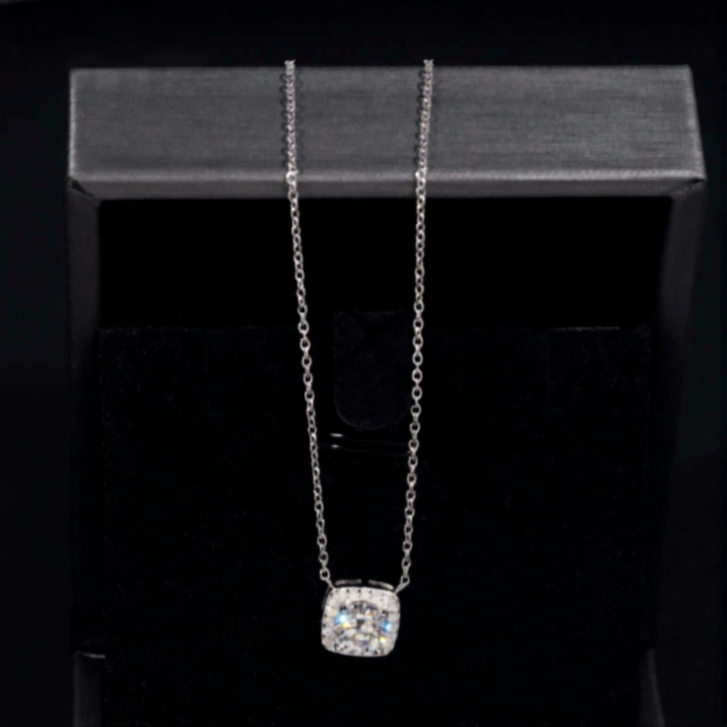 Round Shape Moissanite Pendant Necklaces
