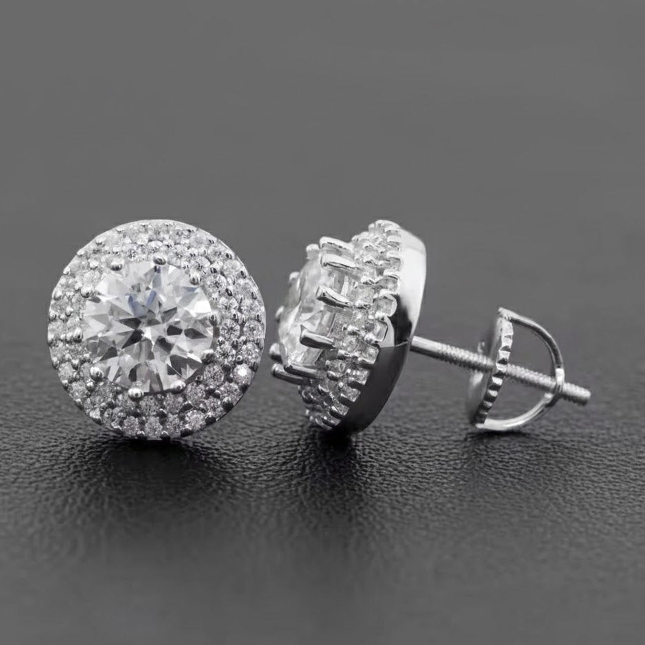 Bulk Stock Iced Out Man Stud Earrings