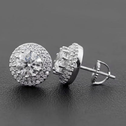 Bulk Stock Iced Out Man Stud Earrings