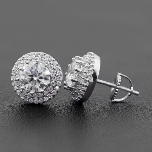 Bulk Stock Iced Out Man Stud Earrings