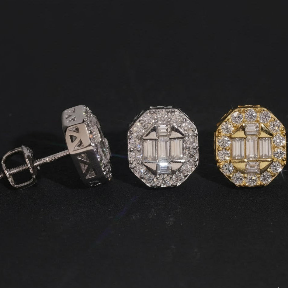 Baguette VVS Moissanite Stud Earrings